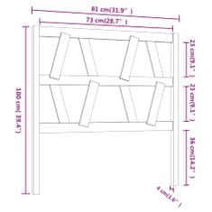 Vidaxl Čelo postele šedé 81 x 4 x 100 cm masivní borovice