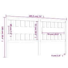 Vidaxl Čelo postele bílé 185,5 x 4 x 100 cm masivní borovice