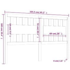 Vidaxl Čelo postele bílé 165,5 x 4 x 100 cm masivní borovice