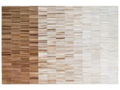 Beliani Béžový kožený koberec 160 x 230 cm YAGDA