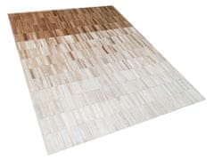 Beliani Béžový kožený koberec 140 x 200 cm YAGDA
