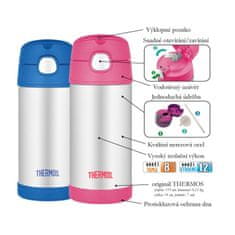 Thermos Funtainer dětská termoska s brčkem 355 ml - květy