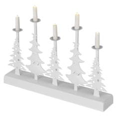 Emos EMOS LED svícen – vánoční stromy se svíčkami, 24 cm, 2x AA, vnitřní, teplá bílá, časovač DCAW14