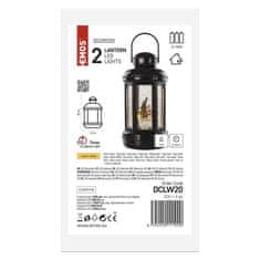 Emos EMOS LED dekorace – vánoční lucerna se Santou, 20 cm, 3x AAA, vnitřní, teplá bílá, časovač DCLW20