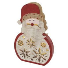 Emos EMOS LED dekorace dřevěná – Santa, 30 cm, 2x AAA, vnitřní, teplá bílá, časovač DCWW24