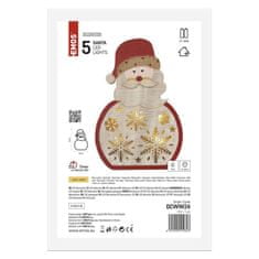 Emos EMOS LED dekorace dřevěná – Santa, 30 cm, 2x AAA, vnitřní, teplá bílá, časovač DCWW24