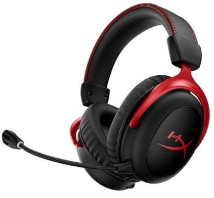 profesionální herní sluchátka HyperX Cloud II Wireless černá/červená (4P5K4AA) integrované mikrofony bezdrátová PC konzole telefon hudba hry virtuální prostorový zvuk stereo audio