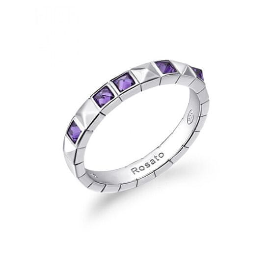 Rosato Hravý stříbrný prsten se zirkony Cubica RZCU92