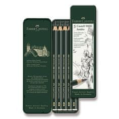 Faber-Castell Grafitová tužka Castell 9000 Jumbo 5 ks, plechová krabička