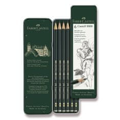 Faber-Castell Grafitová tužka Castell 9000 6 ks, plechová krabička