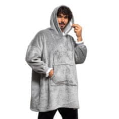 Northix Pohodlná mikina s kapucí, oversized - unisex - šedá 