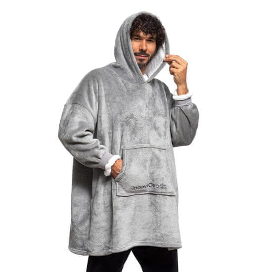 Northix Pohodlná mikina s kapucí, oversized - unisex - šedá