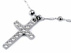 Kraftika 1ks latina náhrdelník z nerezové oceli křížek s broušenými