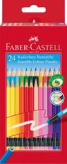 Faber-Castell Pastelky gumovatelné set 24 barevné šestihranné