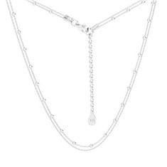 SPERKY4U Dvojitý stříbrný náhrdelník s kuličkami