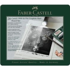 Faber-Castell Grafitové tužky Pitt Matt & Castell 9000 set - plech