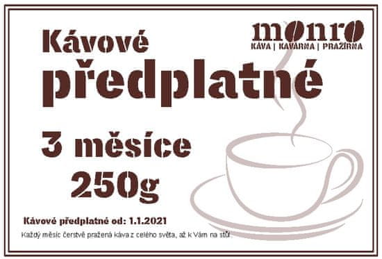 Káva Monro Kávové předplatné - čerstvě pražená káva z různých zemí každý měsíc až na váš stůl