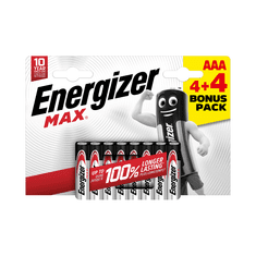 Energizer MAX MIKROTUŽKOVÁ BATERIE 1,5V AAA 4 + 4 ks zdarma