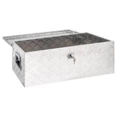 Greatstore Úložný box stříbrný 80 x 39 x 30 cm hliník