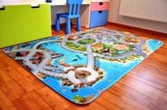eoshop Dětský koberec Ultra Soft Město s pláží (Varianta: 130 x 180 cm (86031))