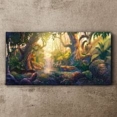 COLORAY.CZ Obraz na plátně Fantasy Forest River květiny 100x50 cm