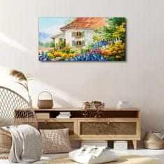COLORAY.CZ Obraz na plátně Venkovy květiny dům příroda 100x50 cm