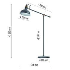 Emos EMOS Stojací lampa ARTHUR na žárovku E27, 150cm, tmavě šedá Z7610