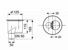 Tece TECEdrainline sif.nízký DN50, 1,3 l/s 650003 - Tece