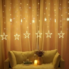 HADEX Vánoční osvětlení 138LED STAR LIGHT CURTAIN, teplá bílá