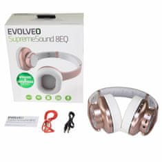 Evolveo SupremeSound 8EQ, Bluetooth sluchátka s mikrofonem, reproduktorem a ekvalizérem 2v1, růžová
