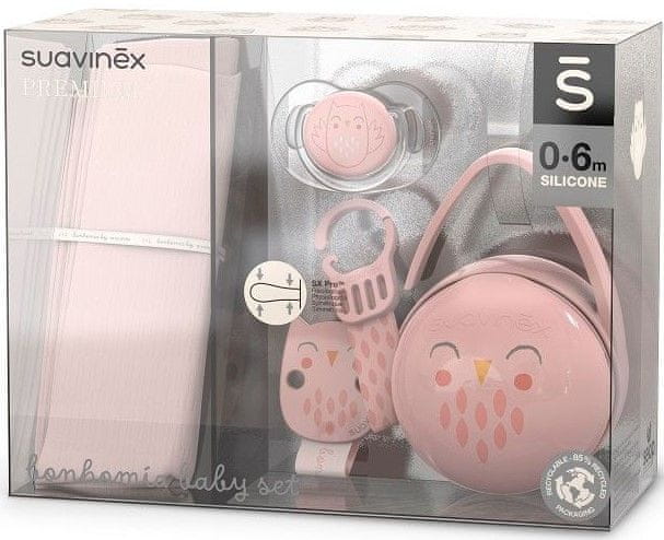 Suavinex DÁRKOVÝ BABY SET BONHOMIA - růžový