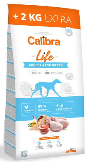 Calibra Dog Life Adult Large Breed Chicken 12 kg + 2 kg