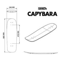 Switch Boards Deck longboardboardový Switch Capybara Abstract pro cruising a surfing 31.8", 5mm rocker, 3D grafika, PU sidewalls, voděodolný, vrstva proti poškrábání