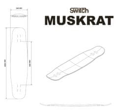 Switch Boards Deck longboardboardový Switch Muskrat pro freestyle a freeride 100cm, 3D grafika, PU sidewalls, voděodolný, vrstva proti poškrábání