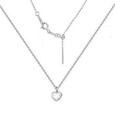 NUBIS Minimalistický stříbrný náhrdelník se srdcem Crystals from Swarovski, AB
