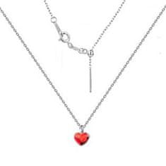 NUBIS Minimalistický stříbrný náhrdelník se srdcem Crystals from Swarovski Siam