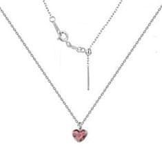 NUBIS Minimalistický stříbrný náhrdelník se srdcem Crystals from Swarovski, Antique Pink