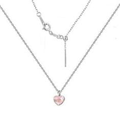 NUBIS Minimalistický stříbrný náhrdelník se srdcem Crystals from Swarovski Rosaline