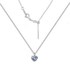 NUBIS Minimalistický stříbrný náhrdelník se srdcem Crystals from Swarovski Denim Blue