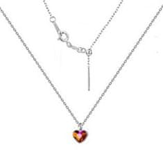 NUBIS Minimalistický stříbrný náhrdelník se srdcem Crystals from Swarovski, Astral Pink