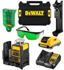 DeWalt Křížový čárový laser 10,8V zelený 30m DCE0811D1G