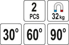 YATO Magnetické svařovací svorky 32 kg 2 kusy