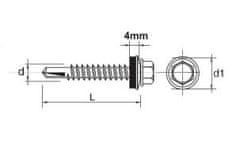 Impax samovrtný šroub s epdm pozinkováním 5,5*75mm #5mm