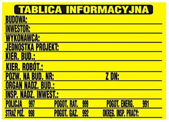 Informační cedule o budově 690*460mm