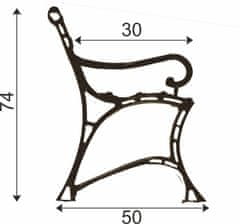 Hliníková noha pro královskou lavici s područkou kpl2ks