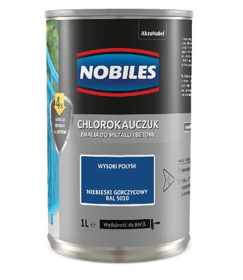 Nobiles chlorkaučukový smalt modrý ral 5010 0,9l