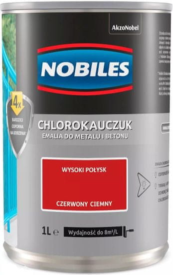 Nobiles chlorkaučukový smalt jasně červený 0,9l