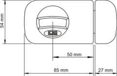 Povrchový zámek 3 klíče tb51 50mm bílý