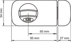 Povrchový zámek 3 klíče tb61 60mm bílý