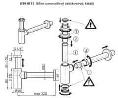 CERSANIT Sifon auro chrom dekorativní oválný (K99-0113)